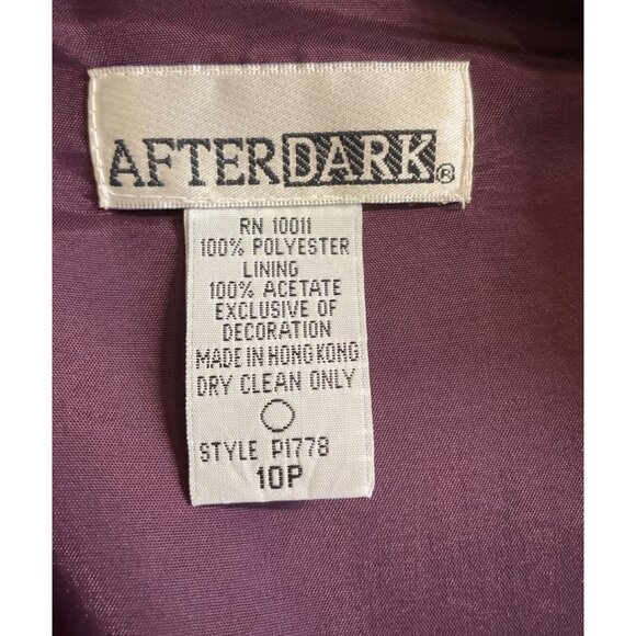 After Dark Maroon Cropped Bolero Jacket Sheer Sleeves Beaded Embroidery 10P - Picture 8 of 8